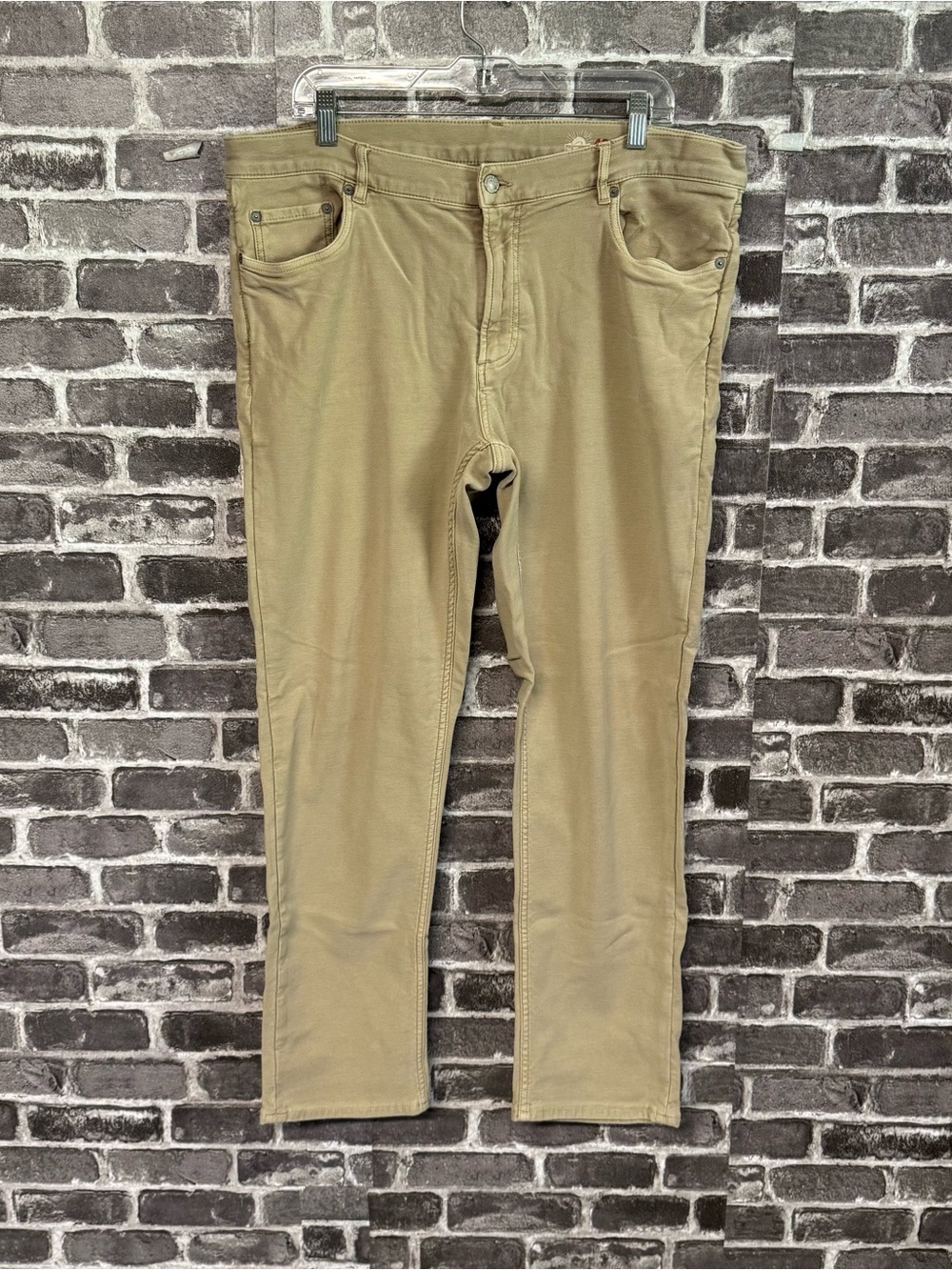 Faherty Stretch Terry 5-Pocket Pant tan jeans